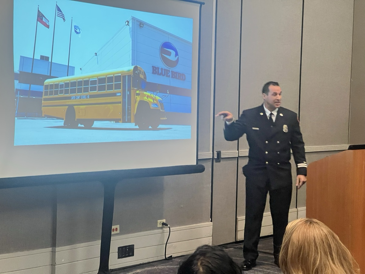 Montana Dye leading an EV and alternative-fuel awareness session